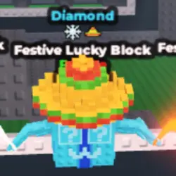 Festive Lucky Block - Diamond - Snowy - Sombrero (Festive п… — Roblox, лот №228313