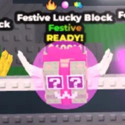 Festive Lucky Block - Fire - Bubblegum - Glitch (Festive пе… — Roblox, лот №228314