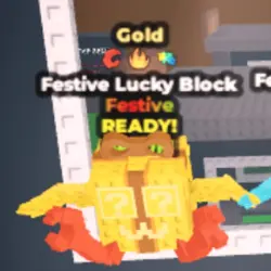 Festive Lucky Block - Gold - Crab Rave - Fire - Glitch (Fes… — Roblox, лот №228321