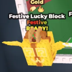 Festive Lucky Block - Gold - Taco - Fire (Festive персонаж) — Roblox, лот №228294