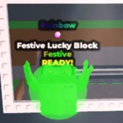 Festive Lucky Block - Rainbow - Bubblegum (Festive персонаж) — Roblox, лот №228306