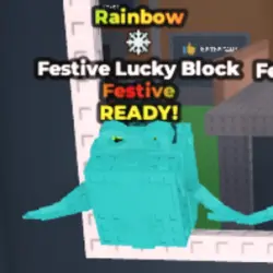 Festive Lucky Block - Rainbow - Snowy (Festive персонаж) — Roblox, лот №228311