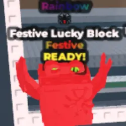 Festive Lucky Block - Rainbow - Spider (Festive персонаж) — Roblox, лот №228320
