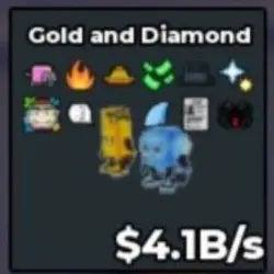 FR214# Gold and Diamond 4.1B s Clean (Секретный персонаж) — Roblox, лот №228586