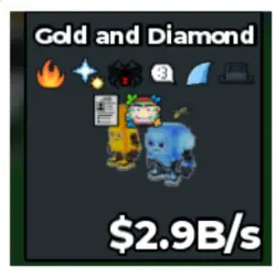 Gold and Diamond 2.9B S (JOB + 8 Traits) #C7WK5V (Секретный… — Roblox, лот №230293
