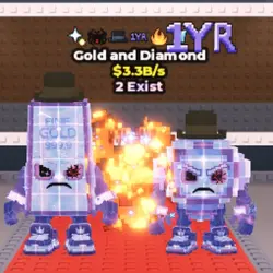 Gold and Diamond 3.3B 1 YR TRAIT 1 2 (Секретный персонаж) — Roblox, лот №230295