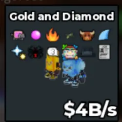Gold and Diamond 4B! Exclusive (Секретный персонаж) — Roblox, лот №230305