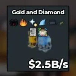 GOLD AND DIAMOND [2.5 B s ] with Fire trait , Shark trait ,… — Roblox, лот №230312