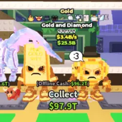 Gold and Diamond Gold 3.4B s (Секретный персонаж) — Roblox, лот №230324