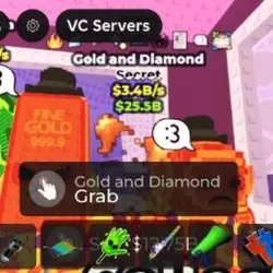 Gold and Diamond Lava (Секретный персонаж) — Roblox, лот №230325