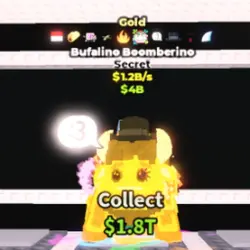 Gold Bufalino Boomberino 1.2 B s (Секретный персонаж) — Roblox, лот №230277