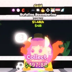 Gold Bufalino Boomberino 1.4 B s (Секретный персонаж) — Roblox, лот №230278