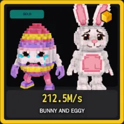 Gold Bunny and Eggy 212.5M s (Секретный персонаж) — Roblox, лот №230360
