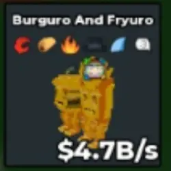 Gold Burguro and Fryuro 4.7B s (Секретный персонаж) — Roblox, лот №230383