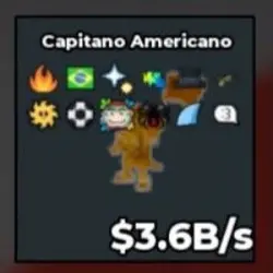 Gold Capitano Americano 3.6B s with 12 Trait, Very Good and… — Roblox, лот №230407