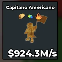 Gold Capitano Americano 924.3 M s (Секретный персонаж) — Roblox, лот №230410