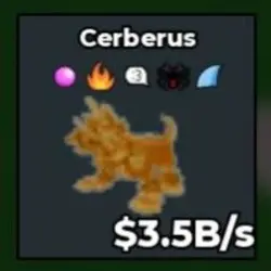 Gold Cerberus 3.5B s with 5 Good Trait RAF (Секретный персо… — Roblox, лот №230486