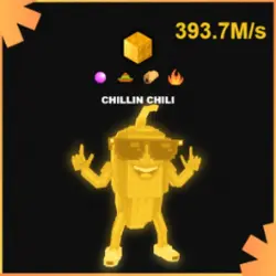 Gold Chillin Chili 393.7M s #Sel (Секретный персонаж) — Roblox, лот №230537