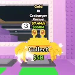 Gold Craburger 7.4 M s (NO TACO TRAIT) (Секретный персонаж) — Roblox, лот №230544