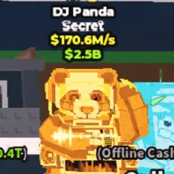 GOLD DJ Panda 170M s with 2 Trait (Секретный персонаж) — Roblox, лот №230557