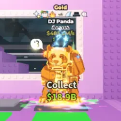 Gold DJ Panda 485.6 M s (7 Traits) (NO Taco Trait) (Секретн… — Roblox, лот №230558