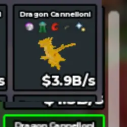 Gold dragon Cannelloni with Galatic, Star Fall, UFO, Bomb, … — Roblox, лот №230587