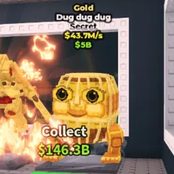 Gold DUG DUG DUG 43.7M s (Секретный персонаж) — Roblox, лот №230596