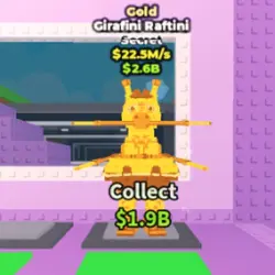 Gold Girafini Raftini 22.5 M s (Секретный персонаж) — Roblox, лот №230741