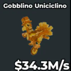 GOLD Gobblino Uniciclino 34.3M s V220 (Секретный персонаж) — Roblox, лот №230752