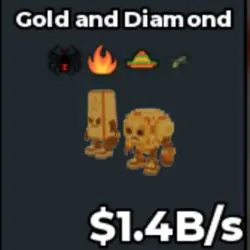 Gold Gold and Diamond 1.4 B s (Секретный персонаж) — Roblox, лот №230755