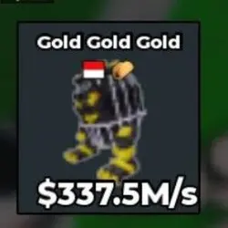 Gold Gold Gold [337.5 M s ] with Indonesia trait (Секретный… — Roblox, лот №230805