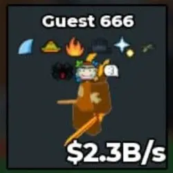 Gold Guest 666 2.3B s Clean Trait Ahyar (Секретный персонаж) — Roblox, лот №230847