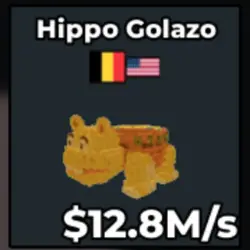 Gold Hippo Golazo 12.8 M s (Секретный персонаж) — Roblox, лот №230858