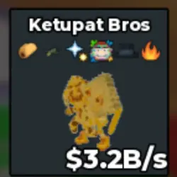 Gold Ketupat Bros 3.2B s basg (Секретный персонаж) — Roblox, лот №230791