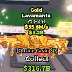 Gold Lavamanta - 35.6M s - Secret (Секретный персонаж) — Roblox, лот №231094