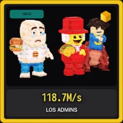 Gold Los Admins 118.7M s (Секретный персонаж) — Roblox, лот №231105