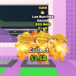 Gold Los Burritos 53.1 M s (FIRE TRAIT) (Секретный персонаж) — Roblox, лот №231122