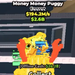 Gold Money Money Puggy 194.2m s (Секретный персонаж) — Roblox, лот №231316
