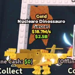 Gold Nuclearo Dinossauro 18.7m s (Секретный персонаж) — Roblox, лот №231282