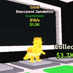 Gold Raccooni Jandelini 15 s (Обычный персонаж) — Roblox, лот №231309