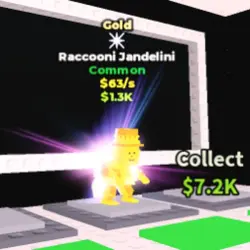 Gold Raccooni Jandelini 63 s (Обычный персонаж) — Roblox, лот №231311