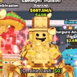 Gold Sammyni Truckini 687.5M S(Fire) #J7LK2M (Секретный пер… — Roblox, лот №231422