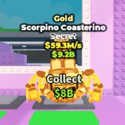 Gold Scorpino Coasterino 59.3 M s (Секретный персонаж) — Roblox, лот №231434