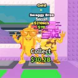 Gold Swaggy Bros 210 M s (GLITCH TRAIT) (Секретный персонаж) — Roblox, лот №231541