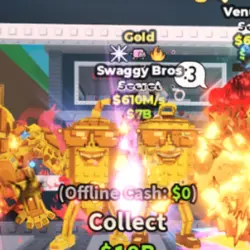Gold Swaggy Bros 610M S (Nyancat + 2 Traits) #H5VK7N (Секре… — Roblox, лот №231521