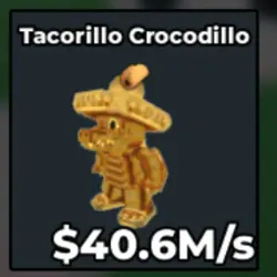 Gold Tacorillo Crocodillo 40.6 M s (Секретный персонаж) — Roblox, лот №231355