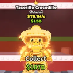 Gold Tacorillo Crocodillo 78.1M s fire trait (Секретный пер… — Roblox, лот №231360