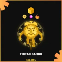 Gold Tictac Sahur 534.3M s (Секретный персонаж) — Roblox, лот №231401