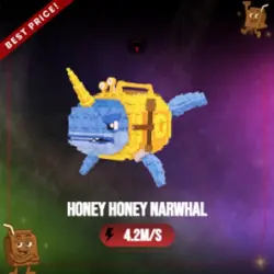 Honey Honey Narwhal 4.2M s (Секретный персонаж) — Roblox, лот №231945