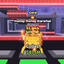 Honey Honey Narwhal Gold 5,9M s (Секретный персонаж) — Roblox, лот №231949